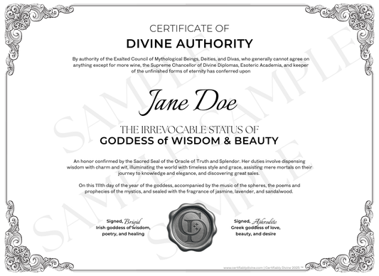 Goddess of Wisdom and Beauty - Classic