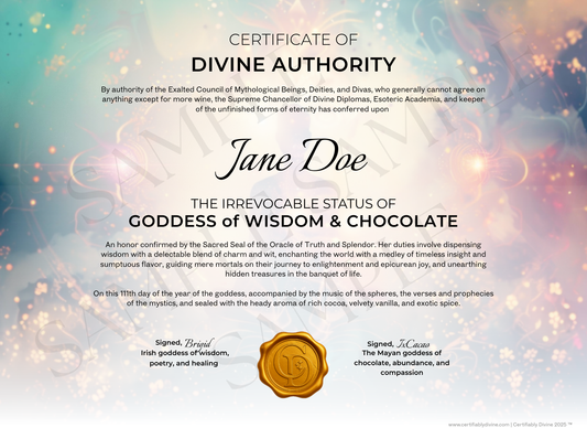 Goddess of Wisdom & Chocolate - Radiance