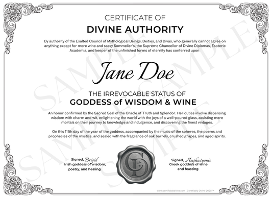 Goddess of Wisdom & Wine - Classic