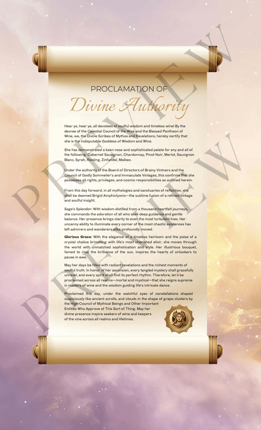 Goddess of Wisdom & Wine | Wisdom and Wine (3 Variations)