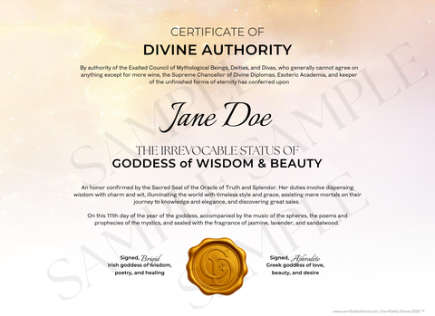 Goddess of Wisdom and Beauty - Golden