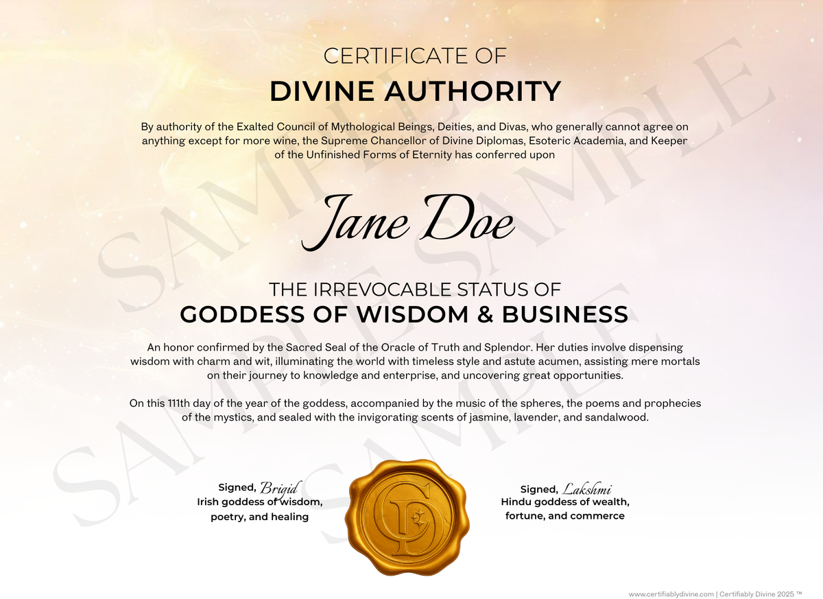 Goddess of Wisdom & Business - Golden
