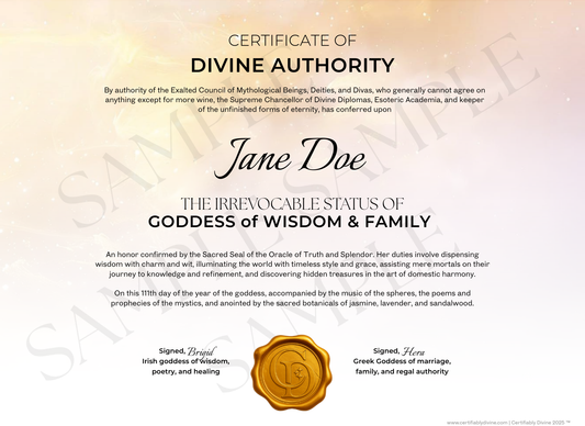 Goddess of Wisdom & Family - Golden