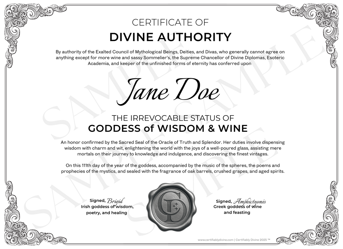 Goddess of Wisdom & Wine - Classic