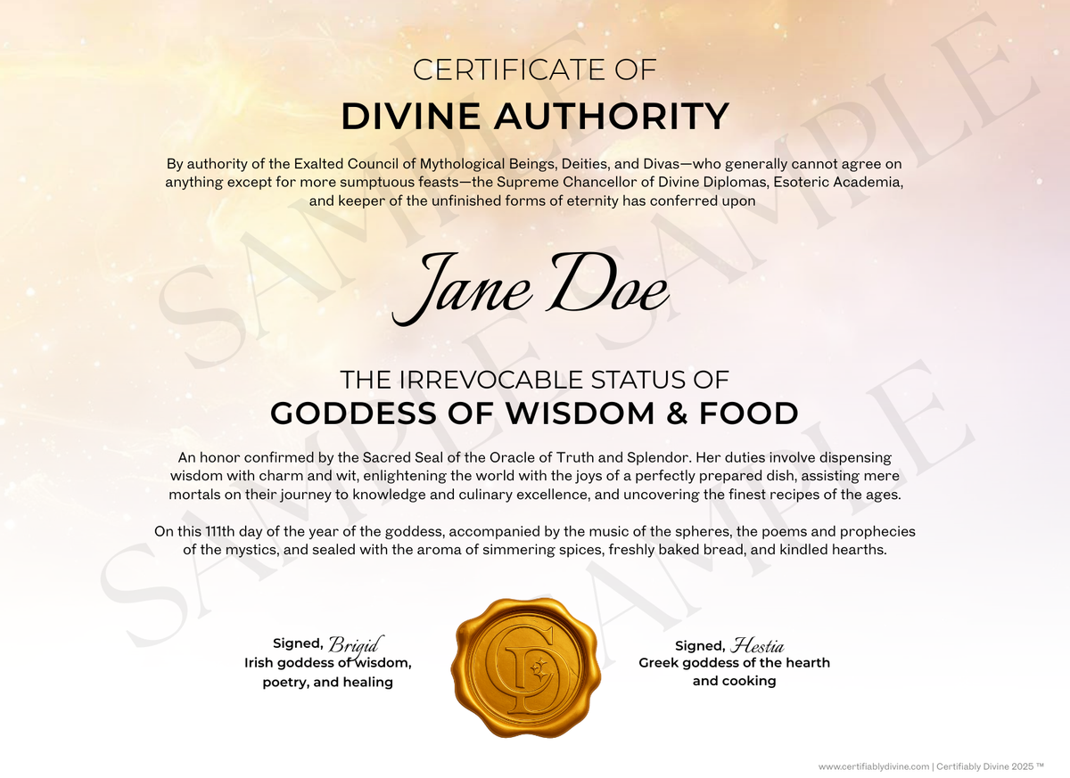 Goddess of Wisdom & Food - Golden