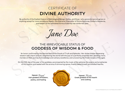 Goddess of Wisdom & Food - Golden