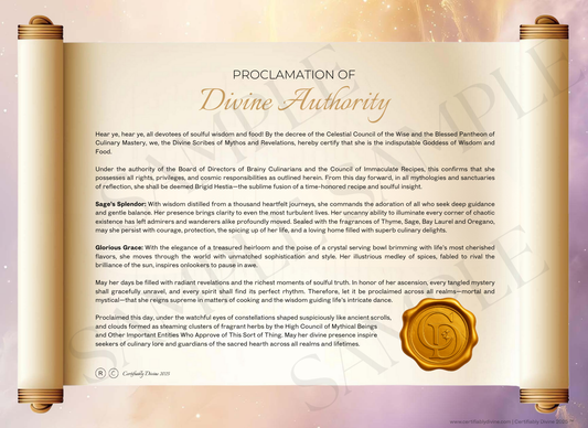 Goddess of Wisdom & Food - Golden