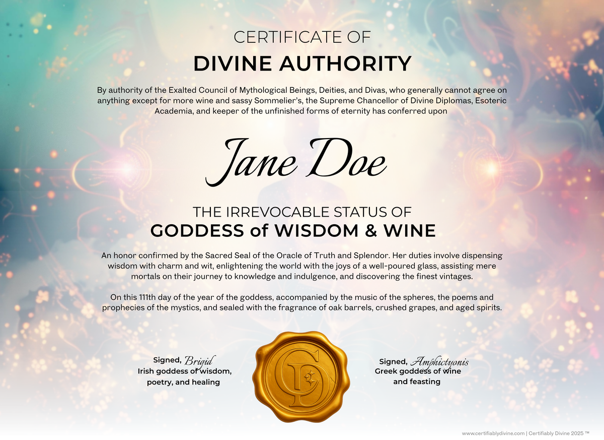 Goddess of Wisdom & Wine - Radiance