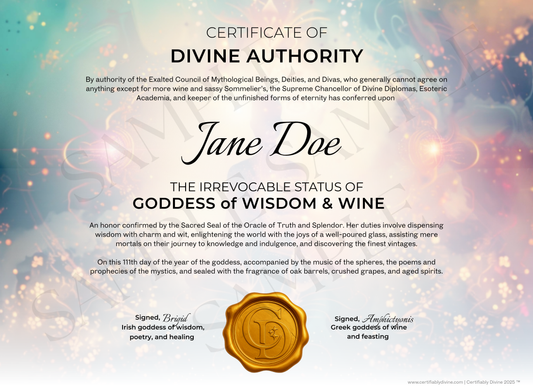 Goddess of Wisdom & Wine - Radiance