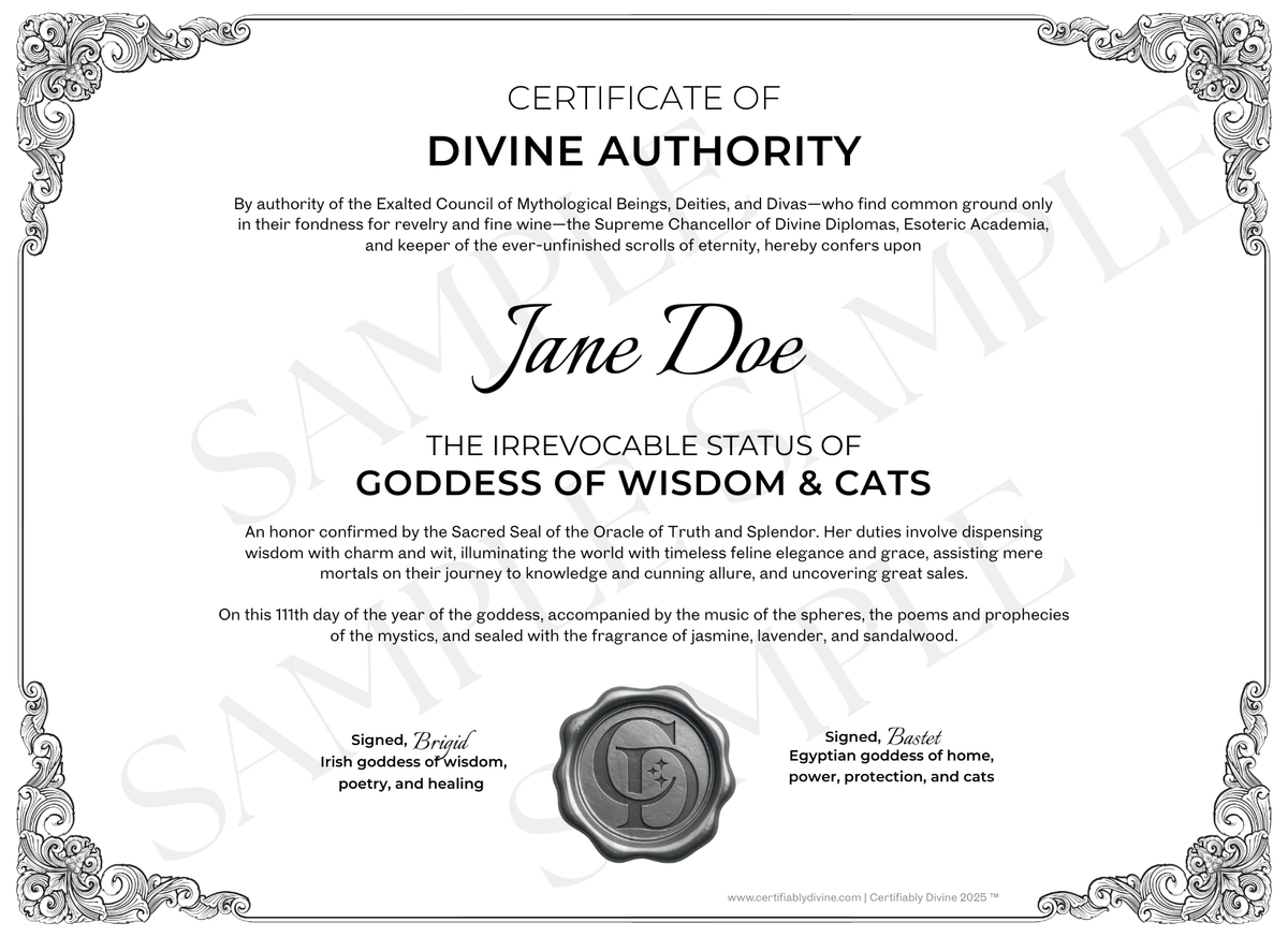 Goddess of Wisdom & Cats - Classic