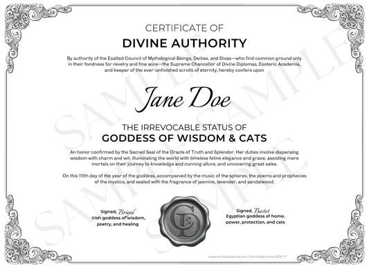 Goddess of Wisdom & Cats - Classic