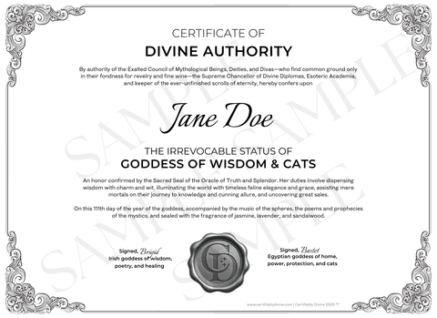 Goddess of Wisdom & Cats - Classic