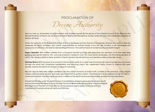 Goddess of Wisdom & Plants - Golden