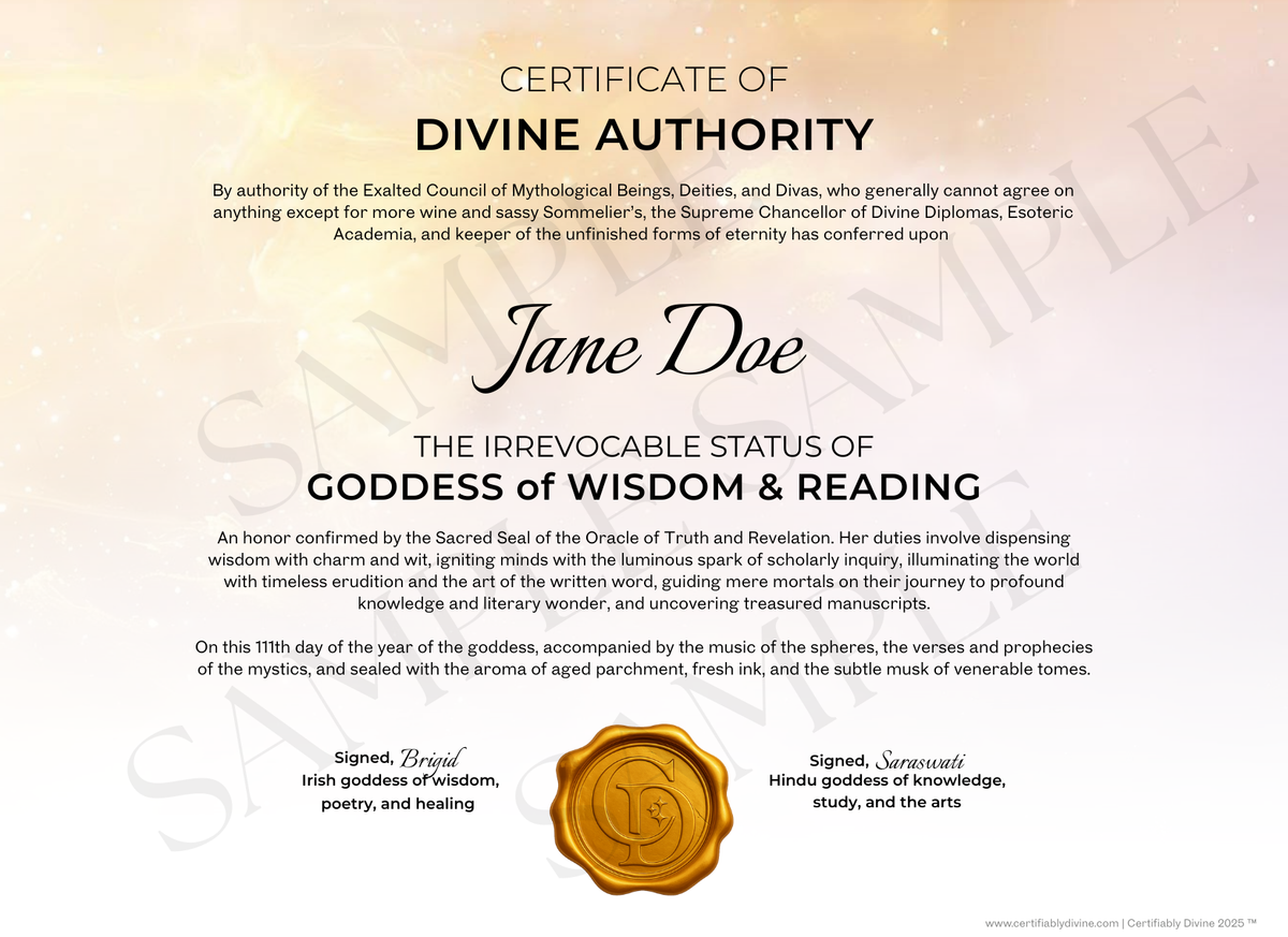 Goddess of Wisdom & Reading - Golden
