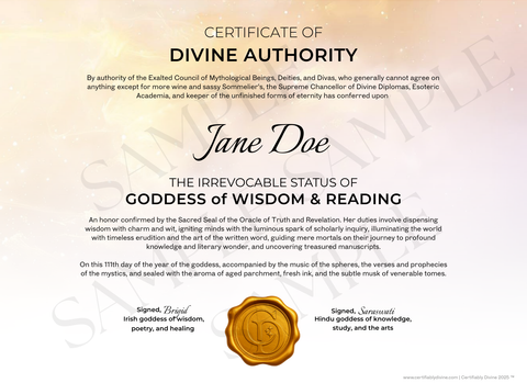 Goddess of Wisdom & Reading - Golden
