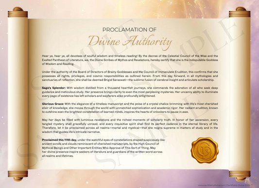 Goddess of Wisdom & Reading - Golden