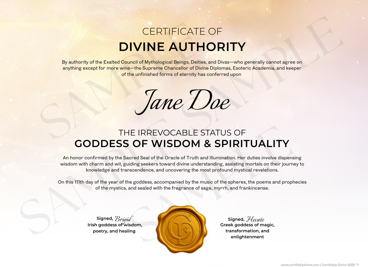 Goddess of Wisdom & Spirituality - Golden