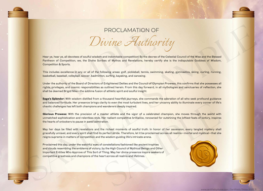 Goddess of Wisdom & Sports - Golden