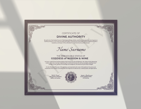 Goddess of Wisdom & Wine | Wisdom and Wine (3 Variations)